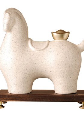 马上有钱摆件新中式客厅博古架摆设酒柜办公室装饰品开业乔迁礼物