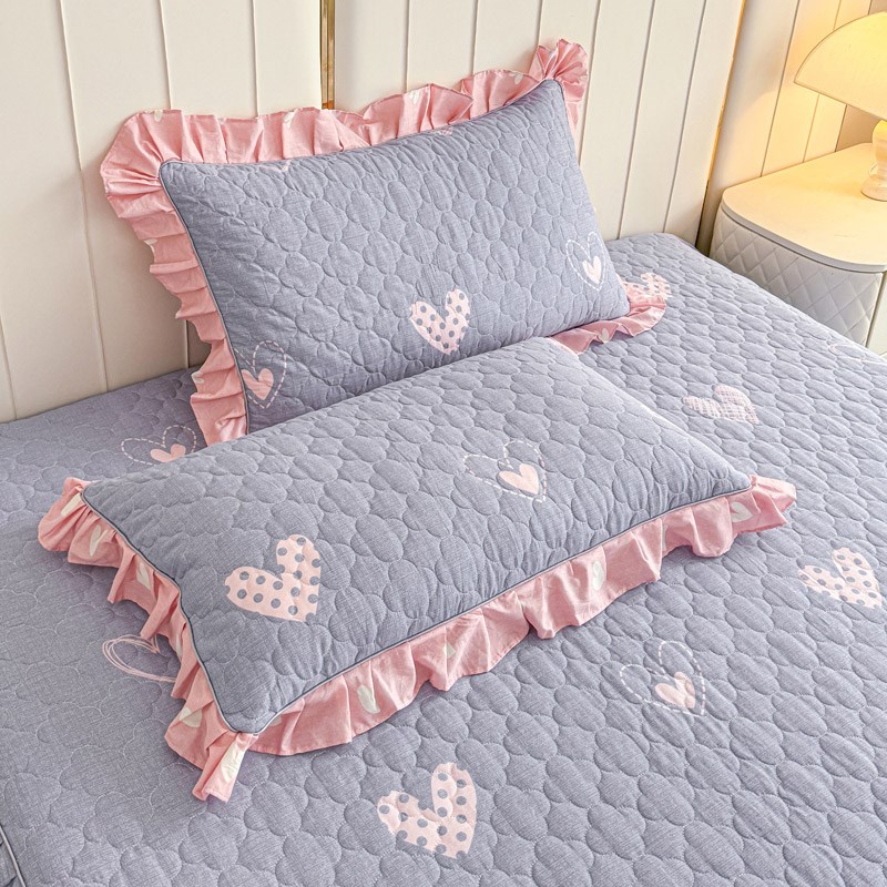 新款全棉夹棉床裙款四件套全套加厚纯棉床罩花边被套秋冬床上用品