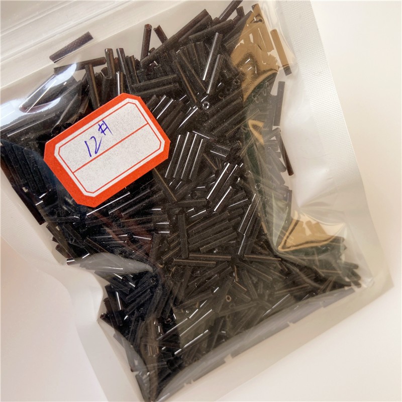 包邮黑色手缝管珠编织串珠玻璃管DIY制作饰品材料服装辅料配饰