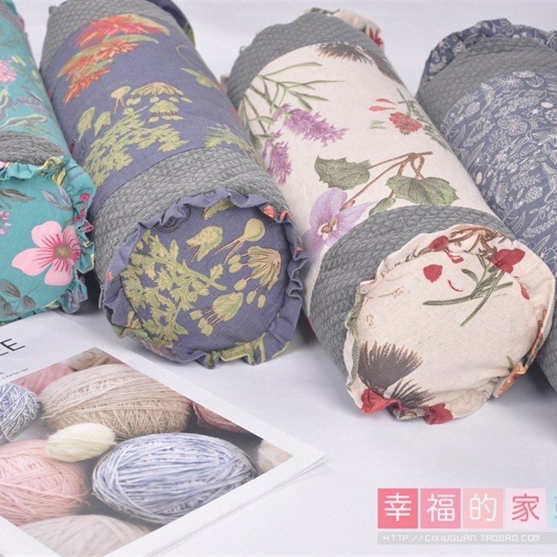 韩国本土风情糖果颈椎枕头圆柱枕靠枕荞麦抱着面料舒适助睡眠硬枕
