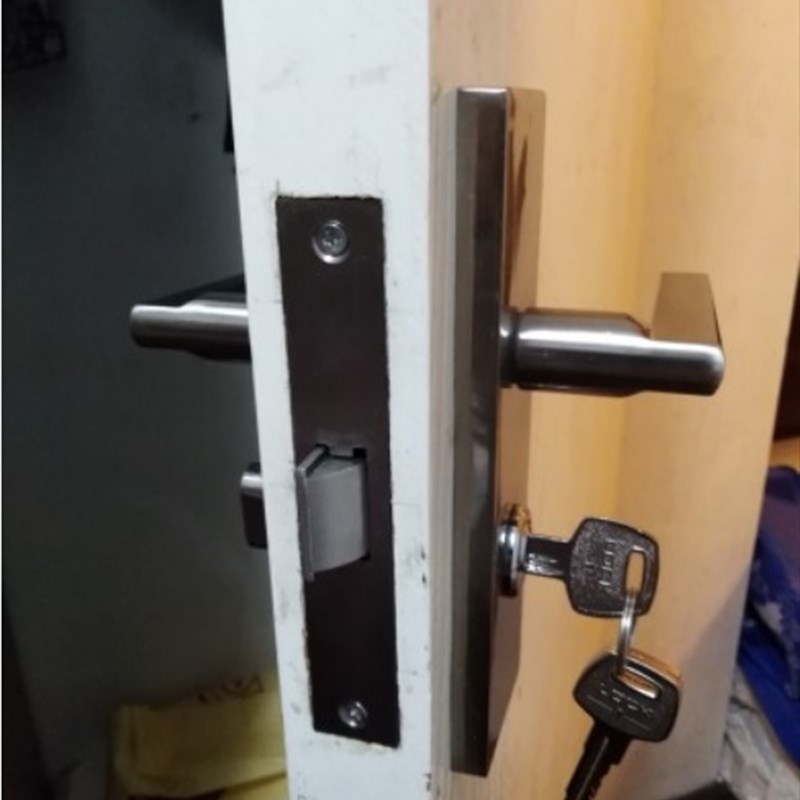 房间锁体单舌门锁孔距140大单舌插芯执手锁简约浴室卫生间单舌锁