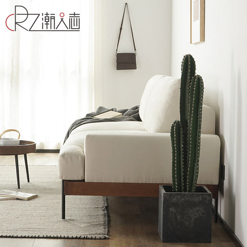 北欧轻奢实木沙发家用客厅简约转角沙发日式小户型科技布三人沙发,住宅家具,布艺沙发,淘宝优惠券,粉丝福利购,淘宝优惠卷