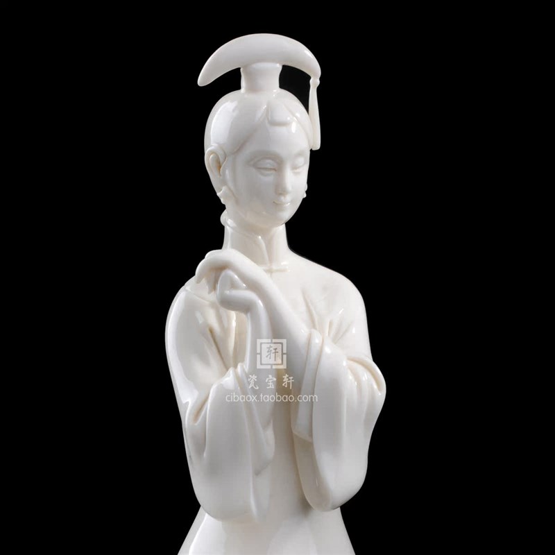 趣 德化白瓷古典仕女美女人物雕塑工艺品客厅家居礼品摆件