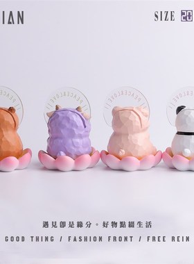 遇见丨猪柿顺利好运莲莲可爱桌面工位解压纯手工摆件饰品送女生