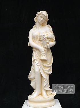 欧式玻璃钢人物雕塑艺术品客厅户外落地摆设可定制作抱花束仕女景