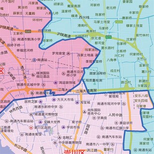 2024新款南通市地图贴图办公室挂图高清防水墙壁贴超大装饰画定制