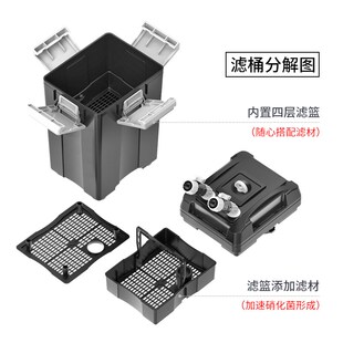 博宇鱼缸过滤桶四层外置免换水循环净水系统鱼粪养鱼水质净化深度