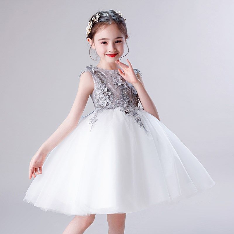 女童公主裙婚纱高端小女孩花童婚礼儿童主持人礼服钢琴演奏演出服