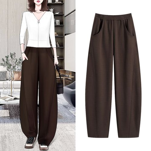 休闲卫裤女设计风高级感裤子2024秋季新款宽松百搭显瘦香蕉阔腿裤