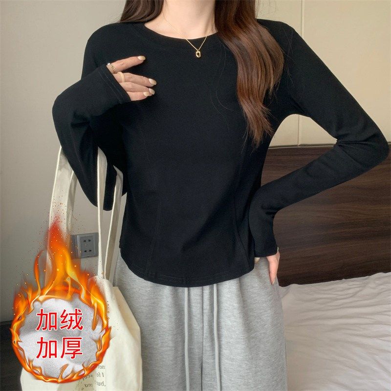 春秋打底修身长袖小衫女上衣 搭配牛仔背带裤子的时尚内搭外穿T恤,女装/女士精品,T恤,淘宝优惠券,粉丝福利购,淘宝优惠卷