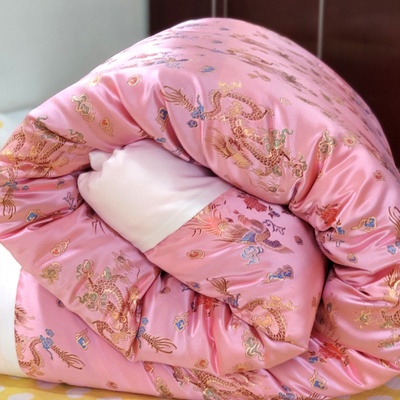 杭州丝绸被套结婚被罩织锦软缎老式绸缎面中国风被面缎子被里单件