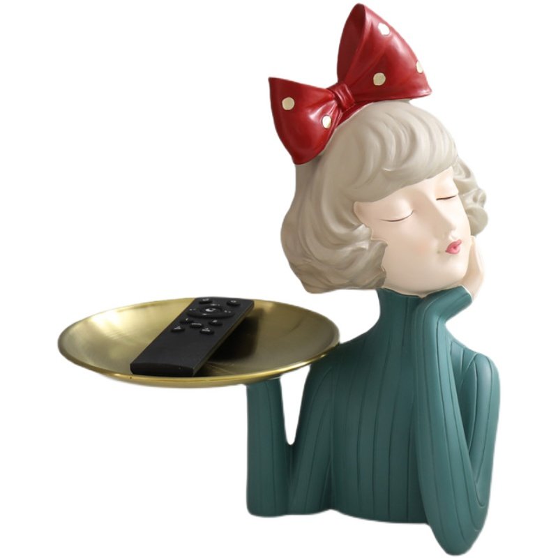 北欧轻奢风女孩摆件创意玄关酒柜客厅茶几遥控器收纳家居装饰礼品,家居饰品,装饰摆件,淘宝优惠券,粉丝福利购,淘宝优惠卷