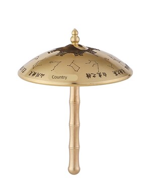 黄铜风生水起小摆件时来运转风车卦黄铜伞摆件工艺品铜雨伞八卦转