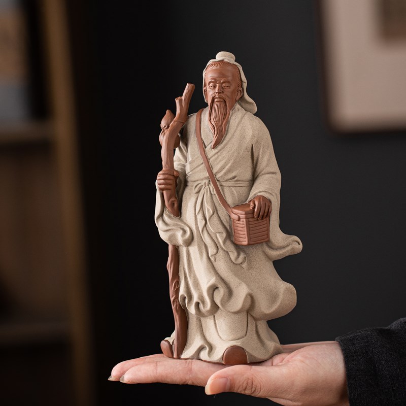 华佗神医陶瓷雕塑像历史人物摆件禅意家居桌面景观造景装饰工艺品