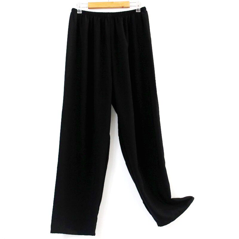 棉绸睡裤直筒女士休闲裤薄款绵绸黑色宽松男士大码松紧腰九分裤夏