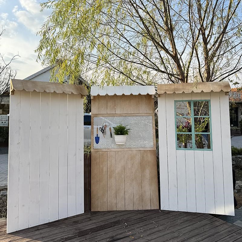 防腐木屏风挂饰背景板院墙户外庭院花园阳台装饰大木板背景墙花架