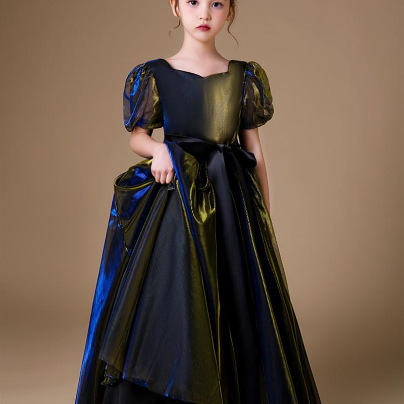 女大童主持人艺考舞台演出钢琴小提琴晚礼服儿童长笛指挥公主长裙