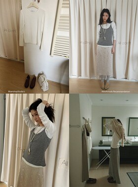 MOERSHOP 人气断货王 简约百搭白色长袖T恤女秋冬叠穿内搭打底衫