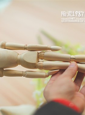 家居摆件饰品大号小号木头人关节木制简约工艺品模型素描木偶包邮