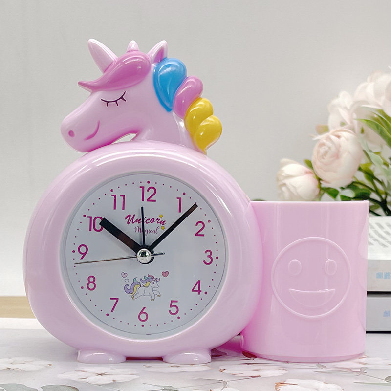 创意可爱带笔筒卡通闹钟学生儿童用认识时间卧室钟表桌面跳秒时钟,家居饰品,台钟/闹钟,淘宝优惠券,粉丝福利购,淘宝优惠卷