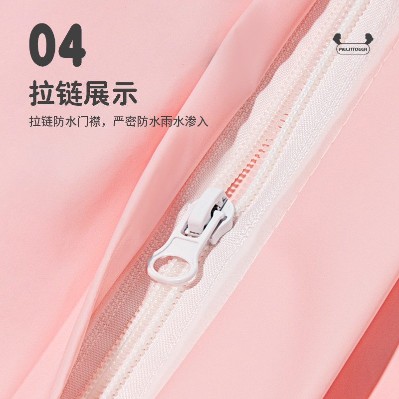 儿童雨衣女童拉链款幼儿园3岁书包位长款轻便小女孩1上学宝宝雨披