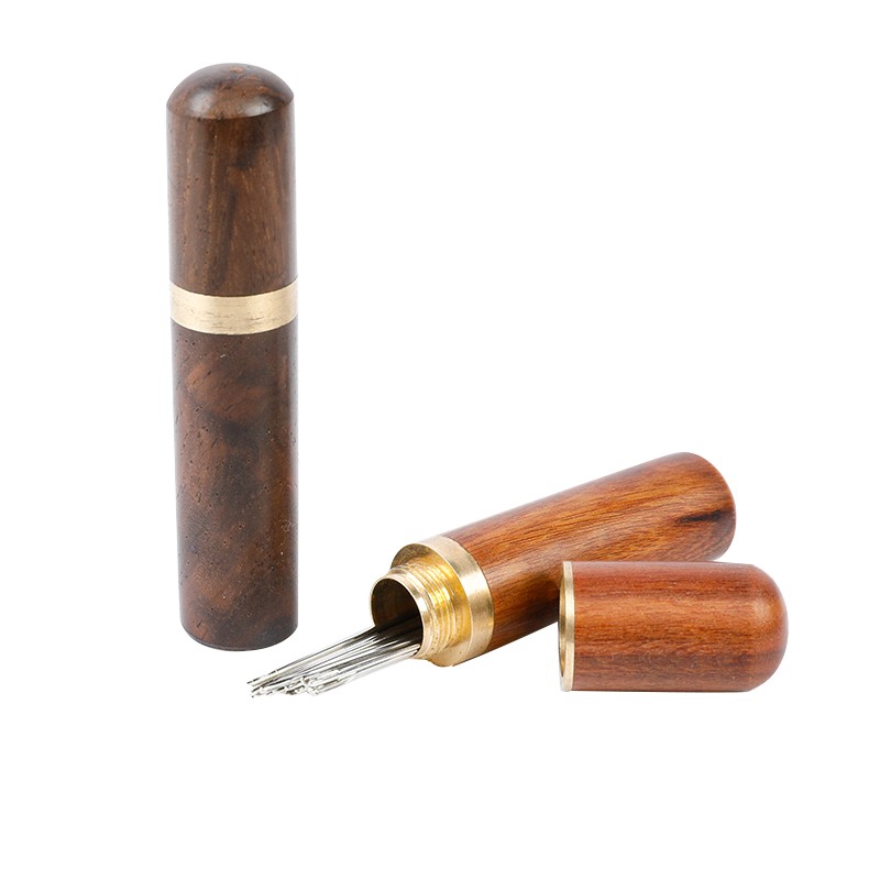 木制针筒收纳筒精装优质手缝针缝衣针手工十字绣花盲人免穿针家用