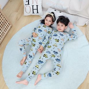 春秋儿童睡衣纯棉男童女童薄款 9岁 宝宝3家居服6全棉8小孩秋衣套装