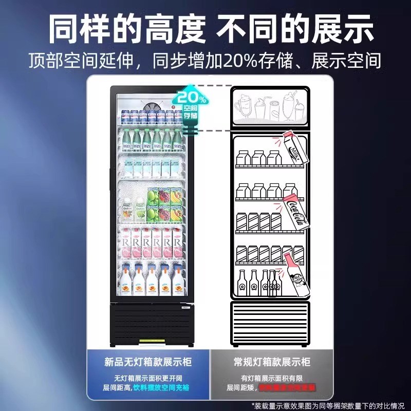 星星冷藏展示柜单门立展商用超市风冷直冷立式冰箱饮料保鲜冷藏柜