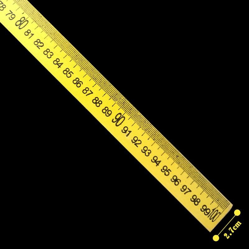 教学教具一米黄木尺子米尺50cm 100cm木质直尺单面厘米刻度长尺子