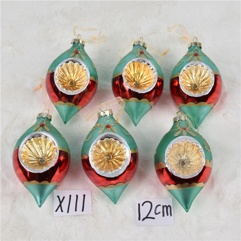 圣诞装饰品玻璃彩绘球挂件圣诞树场景布置玻璃吊球圣诞球装扮挂饰