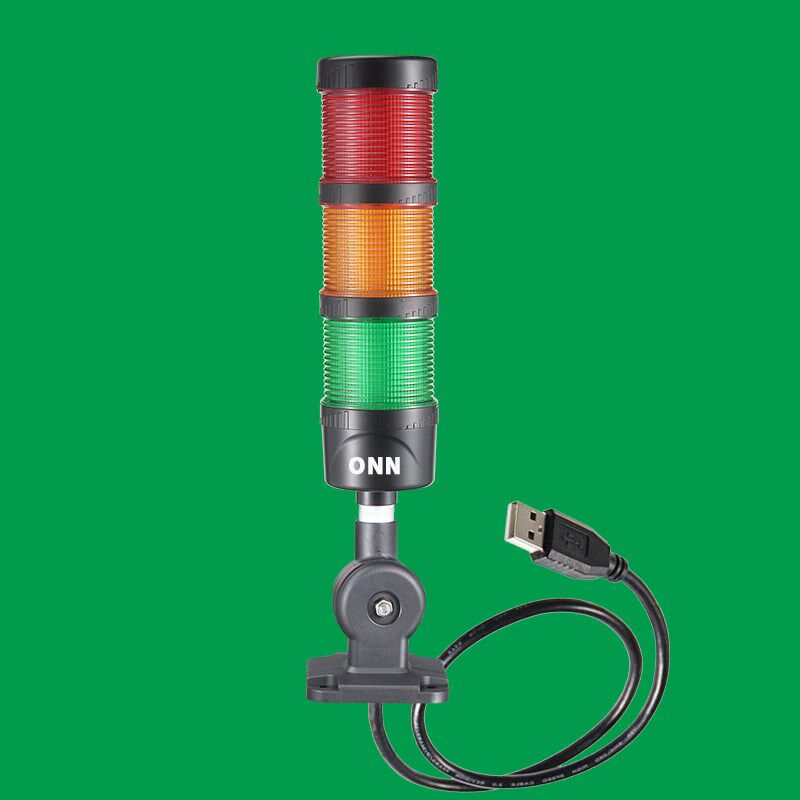 onnM4Fled警报灯可折多色塔灯logo机床三色警示灯USB接口带蜂鸣器