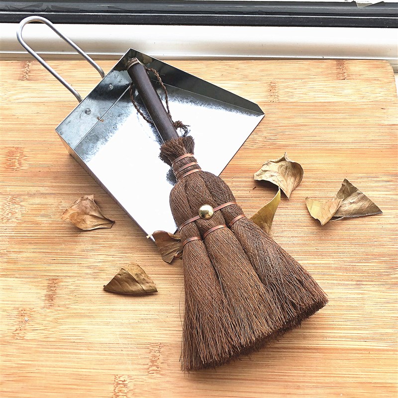 天然棕桌面小扫把簸箕套装组合茶具清洁床刷子植物棕笤帚软毛车用