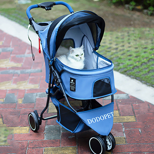 宠物推车三轮大空间猫咪狗狗手推车外出轻便外向轮可折叠一键户外