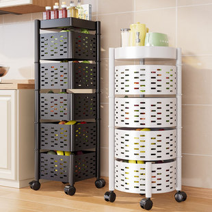 厨房置物架多功能架子多层收纳落地放调味料家用小推车蔬菜收纳架