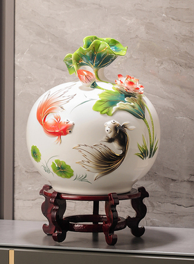 金玉满堂新中式客厅玄关电视柜角几家居装饰品新房V高档大摆件乔