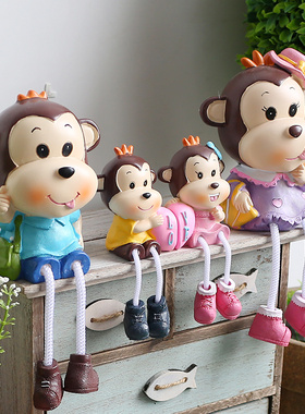 客厅电视柜酒柜房间装饰品摆件卡通吊脚娃娃结婚礼物家居卧室摆设