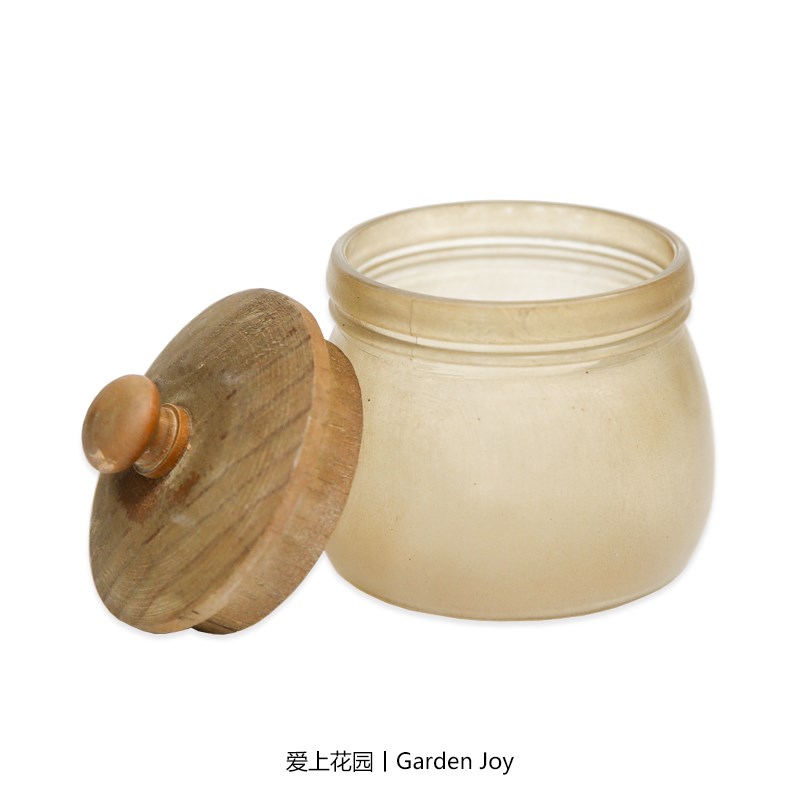 爱上花园丨园艺杂货 做旧木盖玻璃瓶