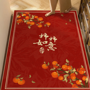 家用新款 入户门地垫喜庆新中式 进门门口地毯玄关耐脏蹭土脚垫换鞋