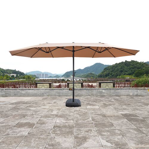 户外庭院家具遮阳伞中柱伞长方形三头伞露台双头遮阳伞防雨户外伞