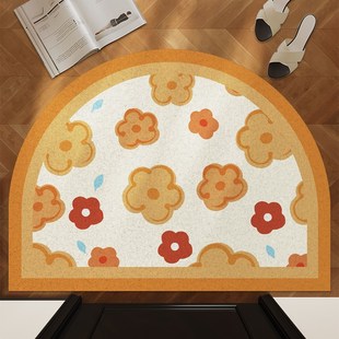 丝圈入户门地垫半圆门口进门防滑脚垫绿色家用门外耐脏地毯可裁剪