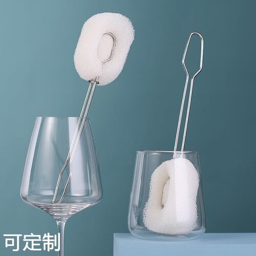 不锈钢洗杯刷可替换刷头仿丝瓜络家用长柄海绵清洁刷子厨房清洁刷
