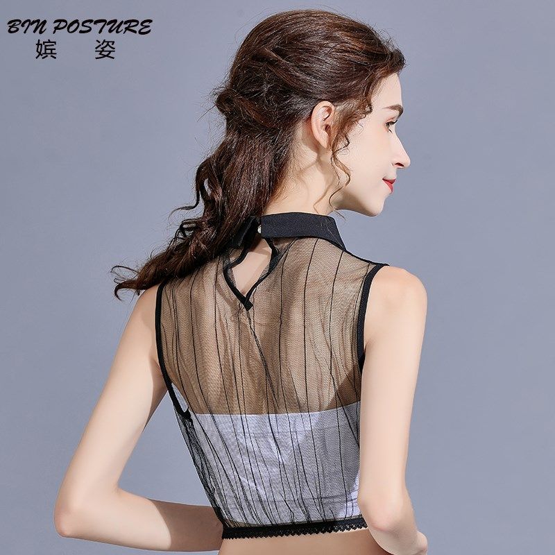 蕾丝网纱假领子女秋冬毛衣内搭假领时尚镂空无袖打底衫背心上衣薄