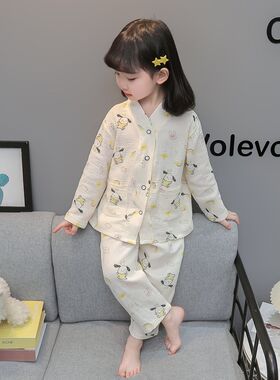 女童睡衣套装2024新款春秋季女宝宝可爱狗款式休闲居家服两件套款