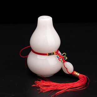 福雅禄白玉葫芦摆件福禄家居客厅吉祥中式摆设玄关电视桌柜装饰品