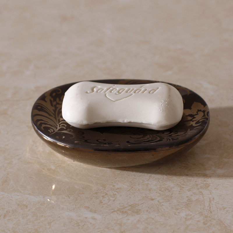 复古创意磨砂陶瓷肥皂盒浴室中式宫廷风描金肥皂架皂托皂碟香皂盒,家庭/个人清洁工具,皂盒,淘宝优惠券,粉丝福利购,淘宝优惠卷