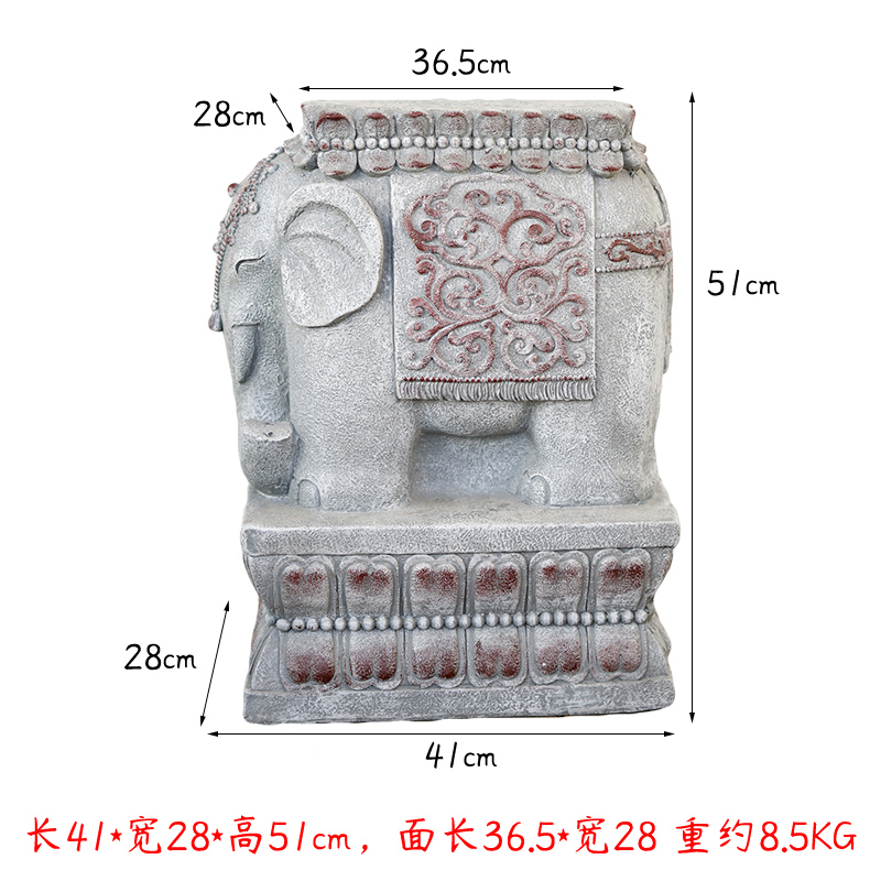 庭院户外大象门墩摆件仿石墩花盆底座花园布置露台装饰别墅造景