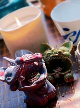 瓦猫陶艺动物摆件创意茶宠手工桌面茶洗伴手礼
