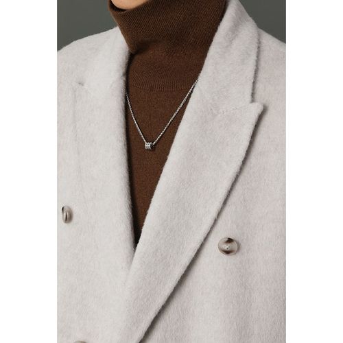 【储格】950g重磅羊毛双面呢大衣男米白色垫肩大长款外套冬季风衣