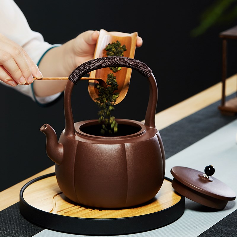 紫砂煮茶壶电陶炉烧水壶提梁壶煮黑茶普洱炭火炉可明火耐高温陶壶