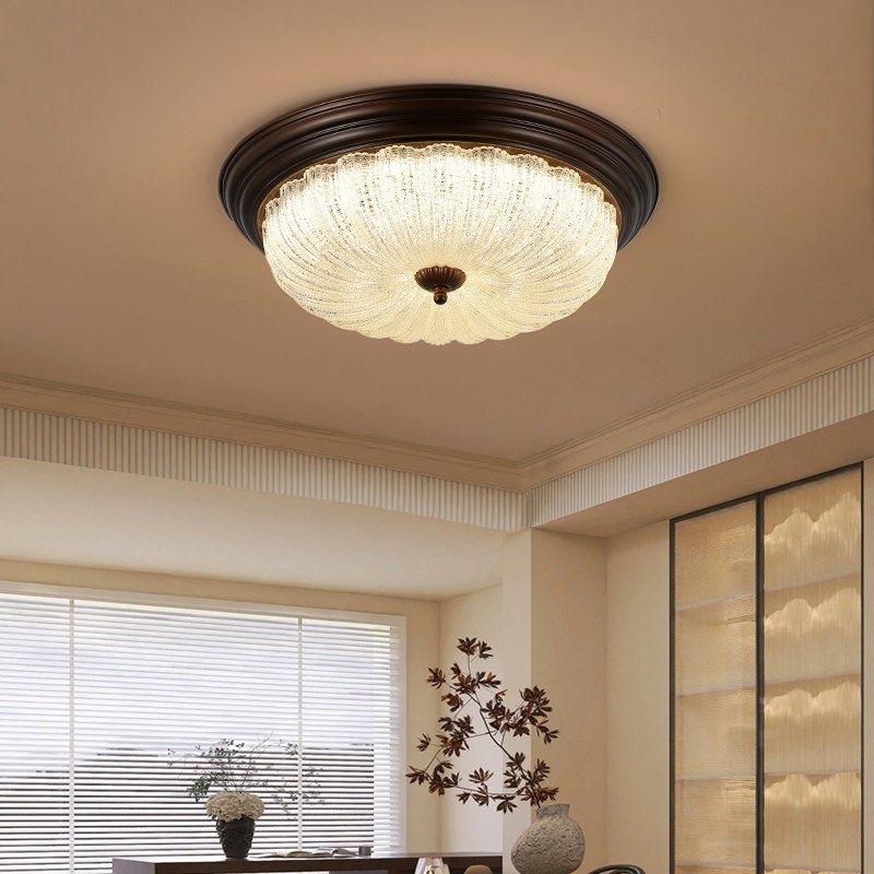 美式吸顶灯卧室灯复古智能圆形led客厅主卧房间书房阳台过道灯具